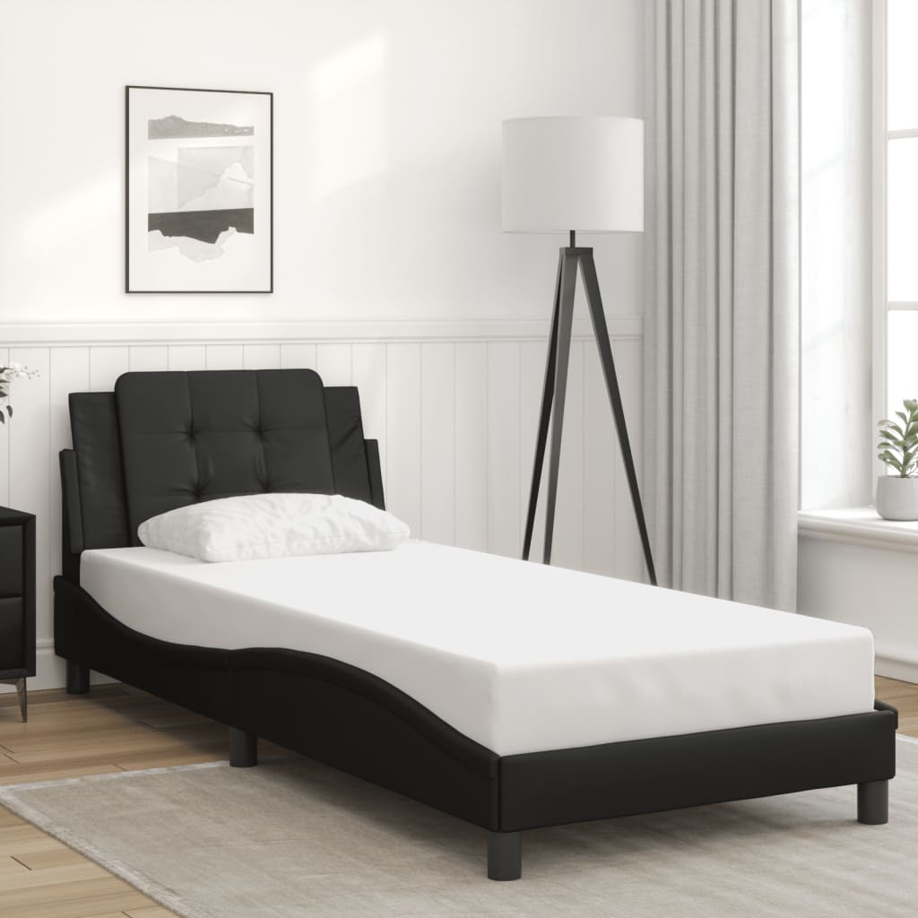 Bed Frame with LED without Mattress "Zadar" Black 90x190 cm