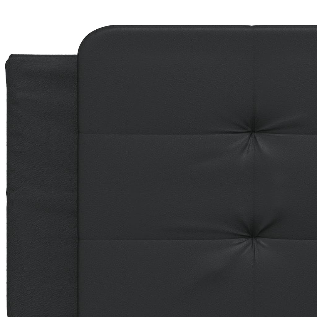 Bed Frame with LED without Mattress "Zadar" Black 152x203 cm