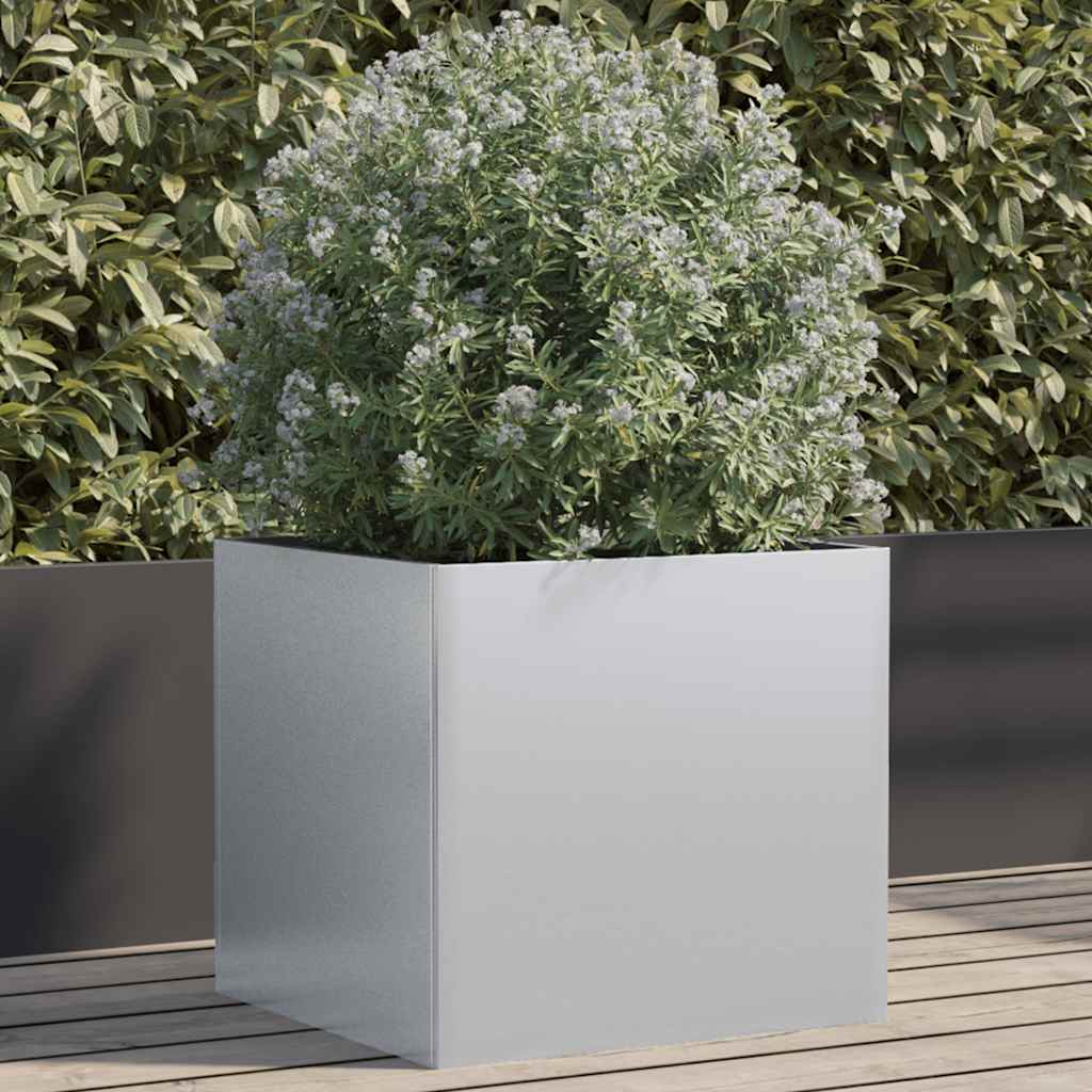 Planter Silver 49x47x46 cm Galvanised Steel