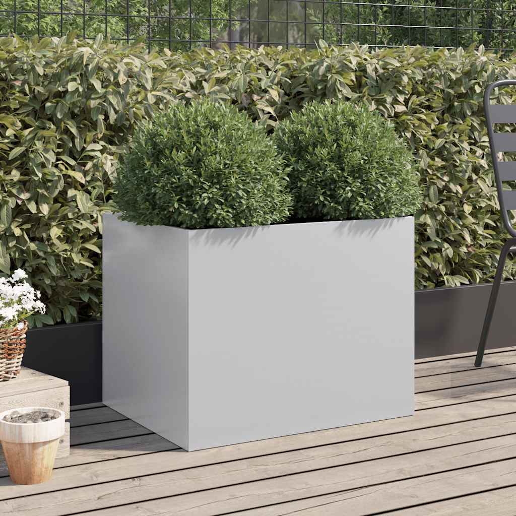 Planter Silver 62x47x46 cm Galvanised Steel
