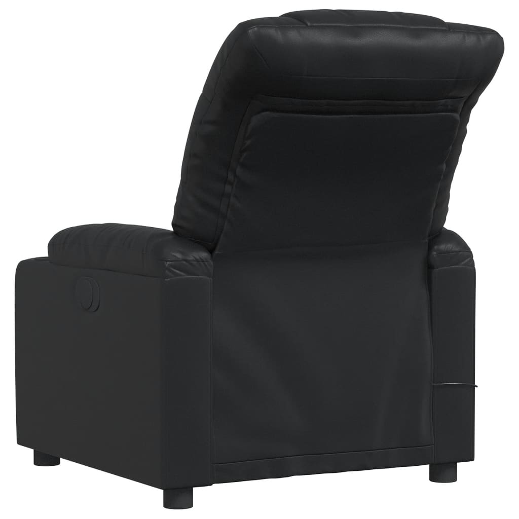 Massage Recliner Chair Black Faux Leather