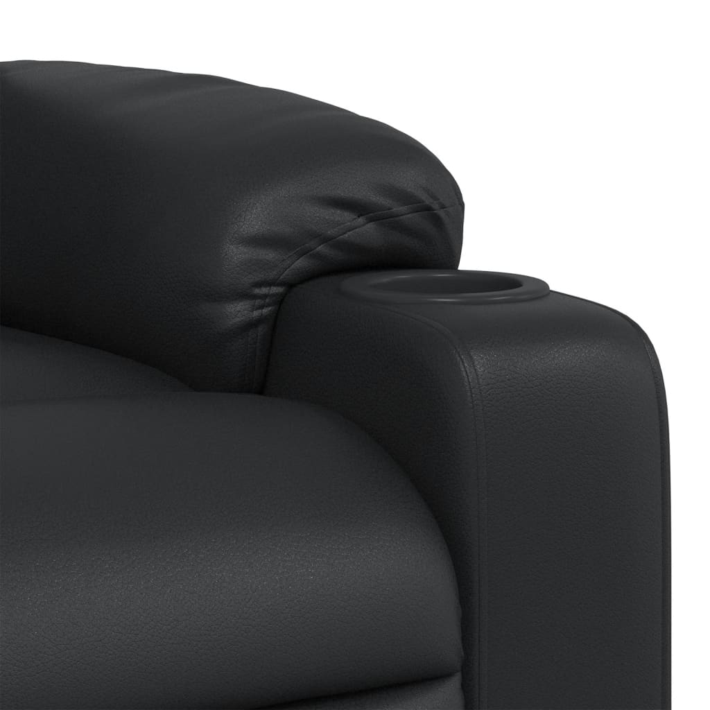 Massage Recliner Chair Black Faux Leather