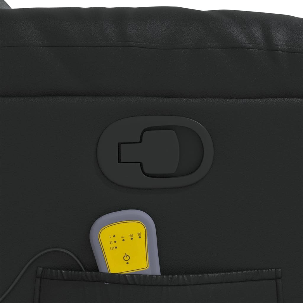 Massage Recliner Chair Black Faux Leather