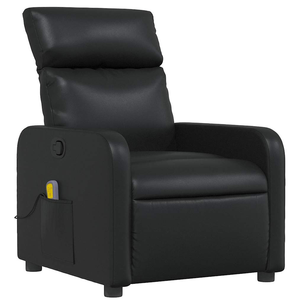 Massage Recliner Chair Black Faux Leather