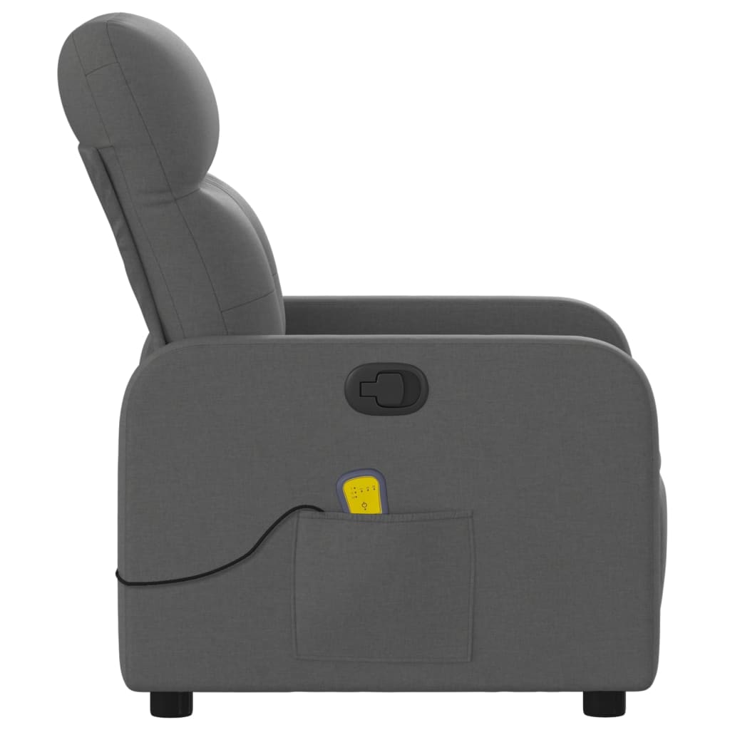 Massage Recliner Chair Dark Grey Fabric