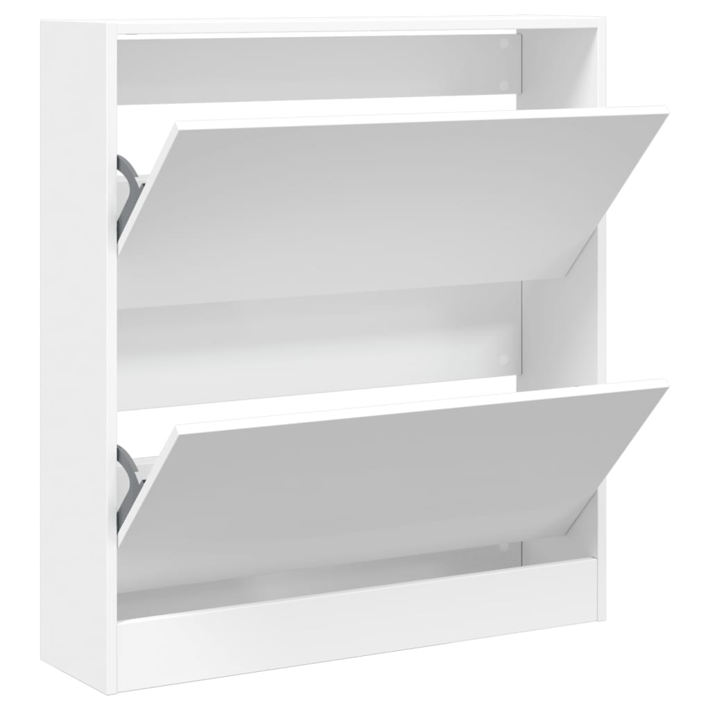 Shoe Cabinet White 80x21x87.5 cm Engineered Wood