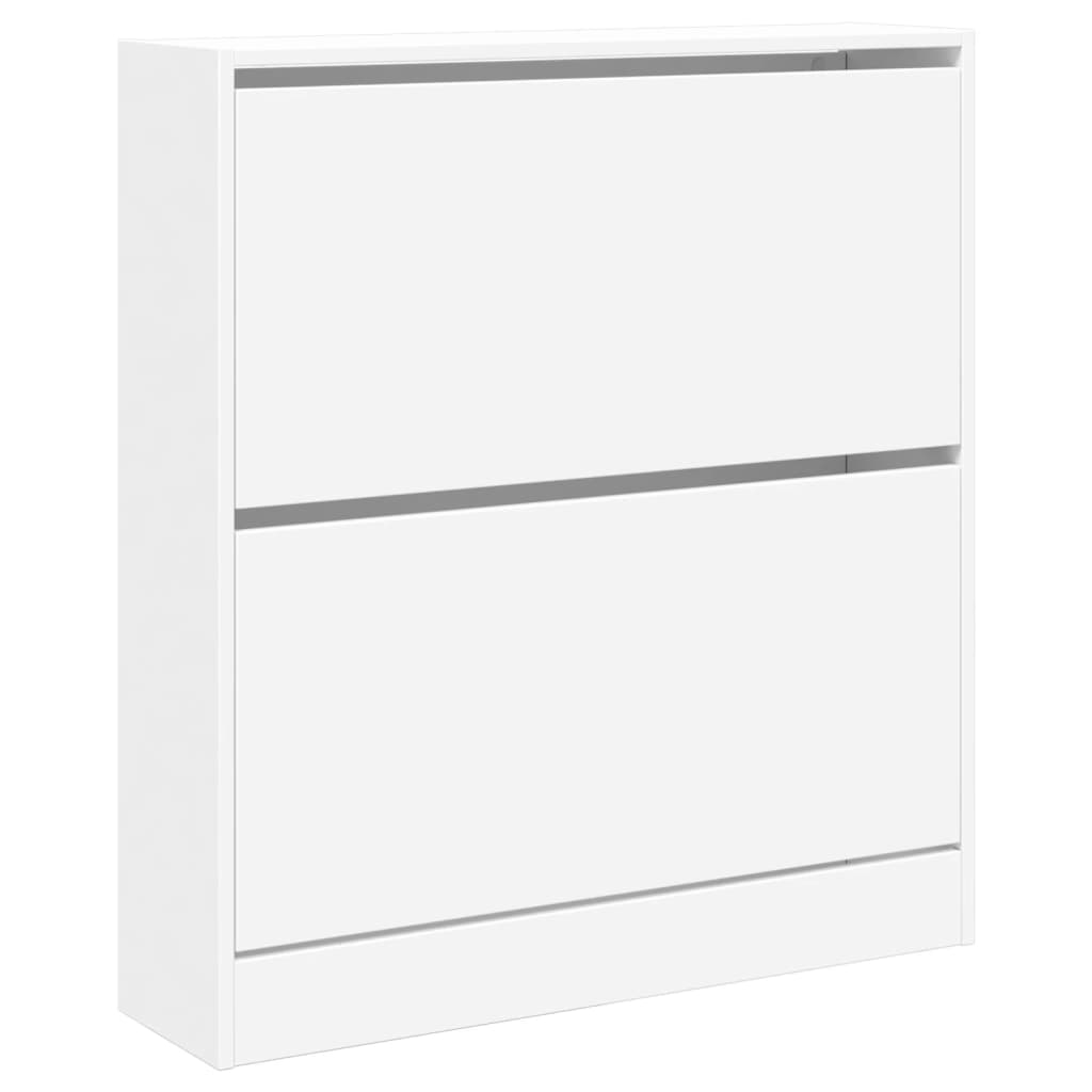 Shoe Cabinet White 80x21x87.5 cm Engineered Wood