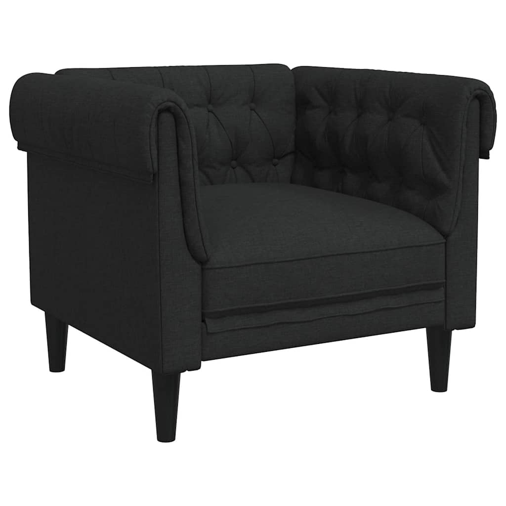 Chesterfield Sofa Chair Black Fabric