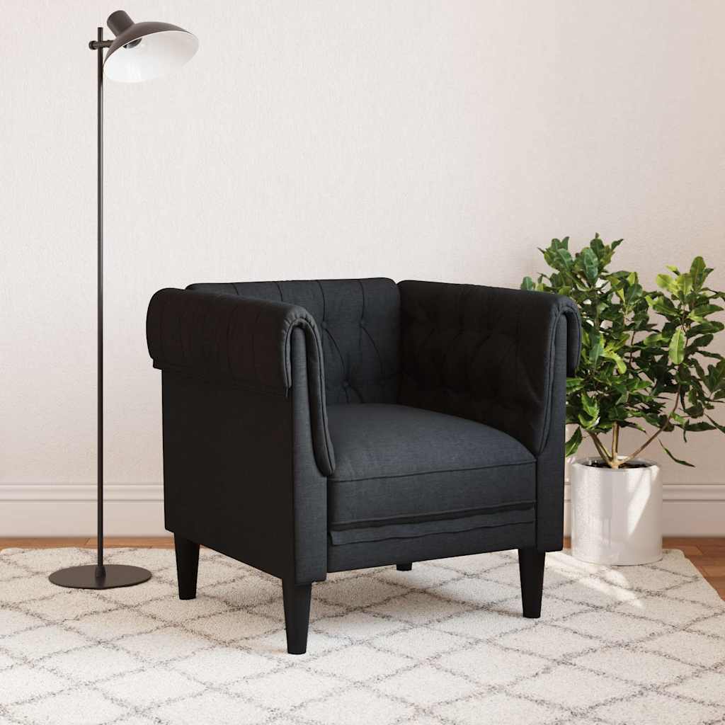 Chesterfield Sofa Chair Black Fabric
