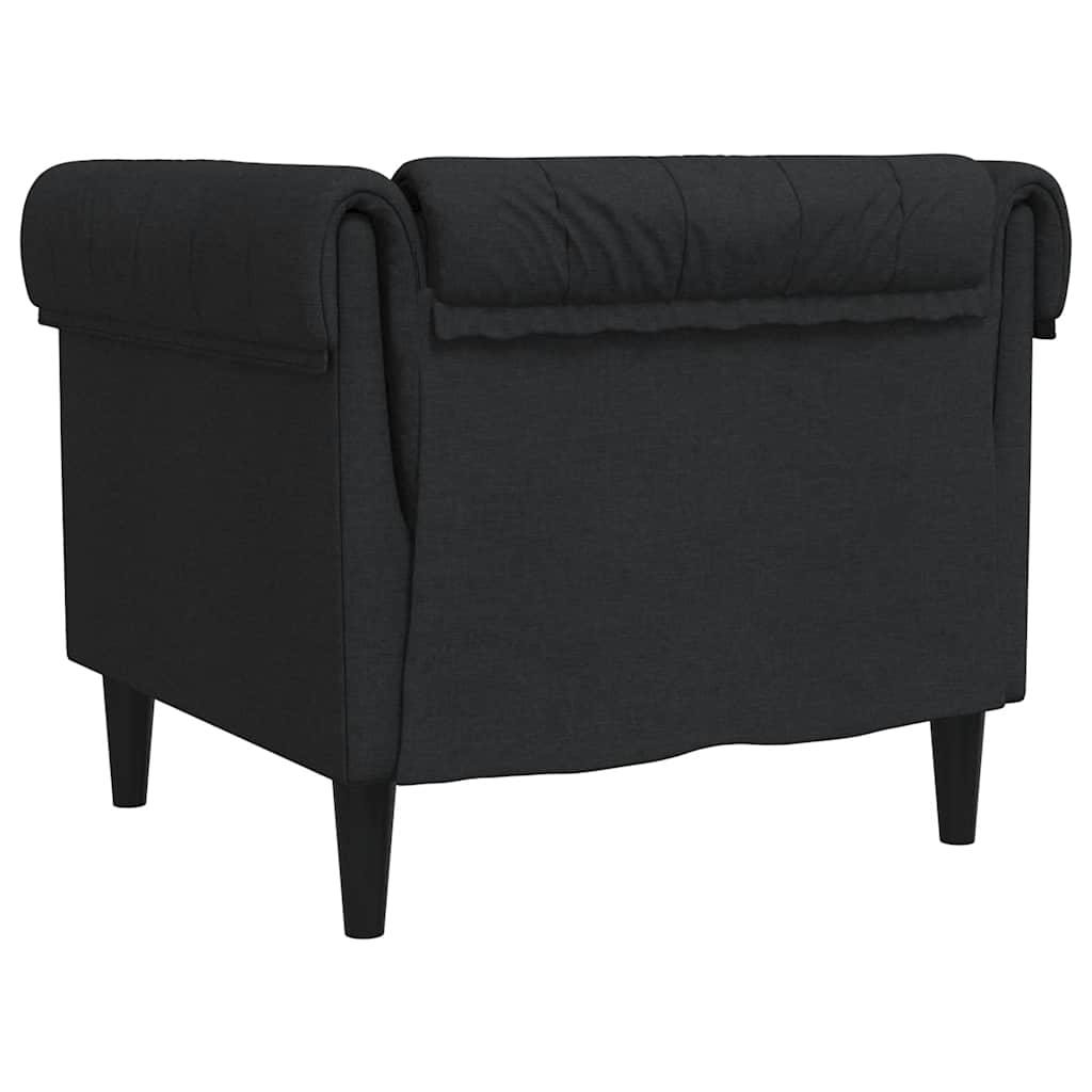 Chesterfield Sofa Chair Black Fabric