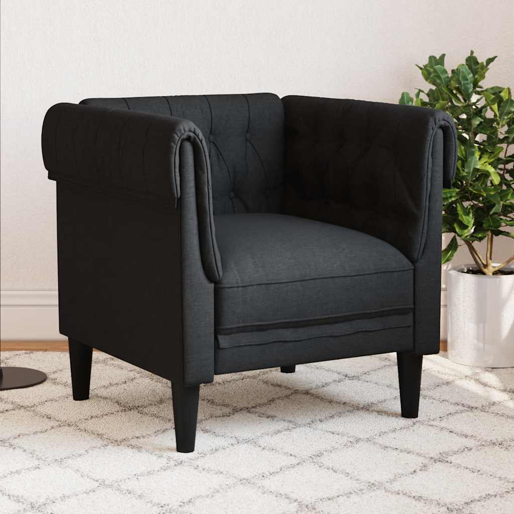 Chesterfield Sofa Chair Black Fabric