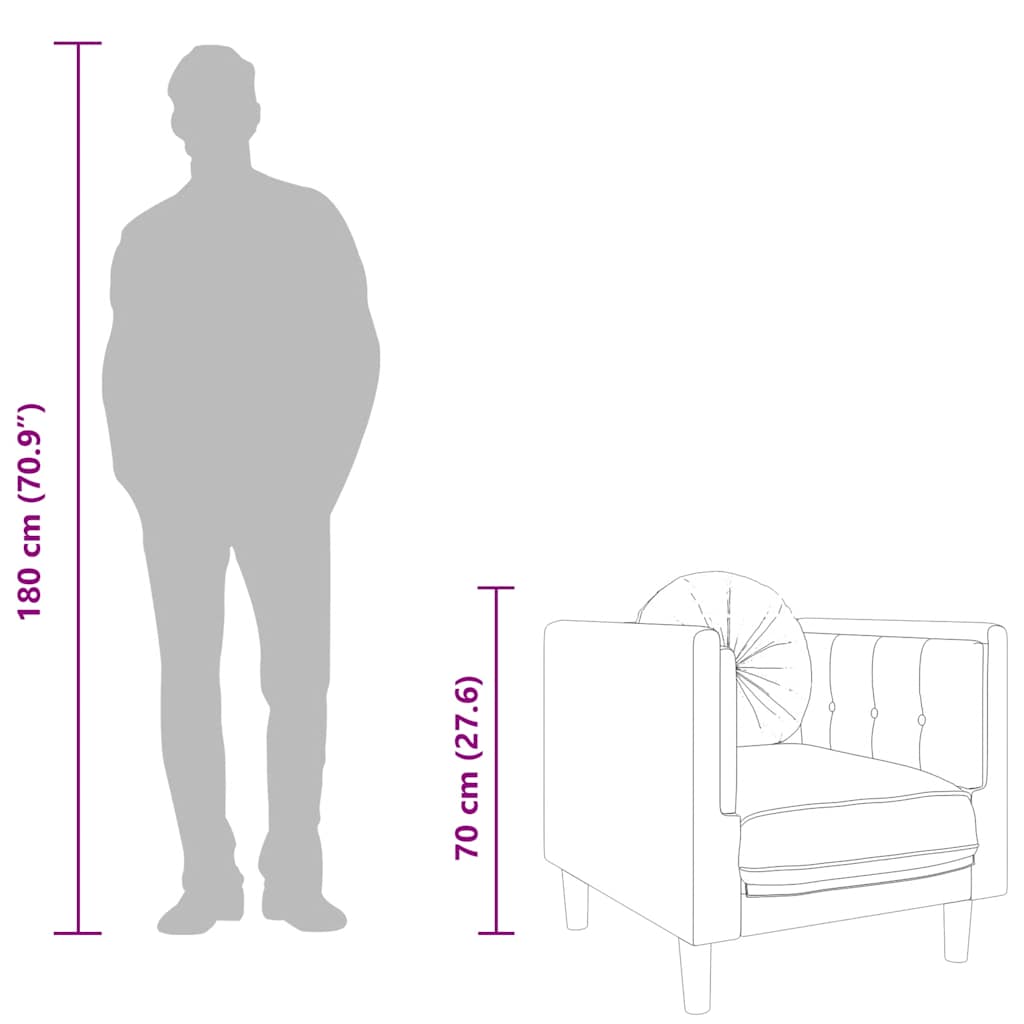 Sofa Chair with Cushion Brown Faux Suede Leather