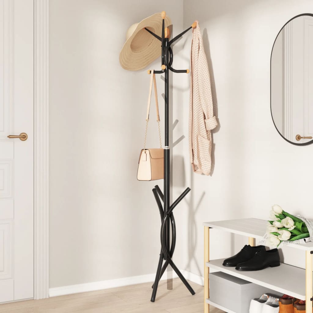 Coat Stand Black 176 cm Powder-coated Iron