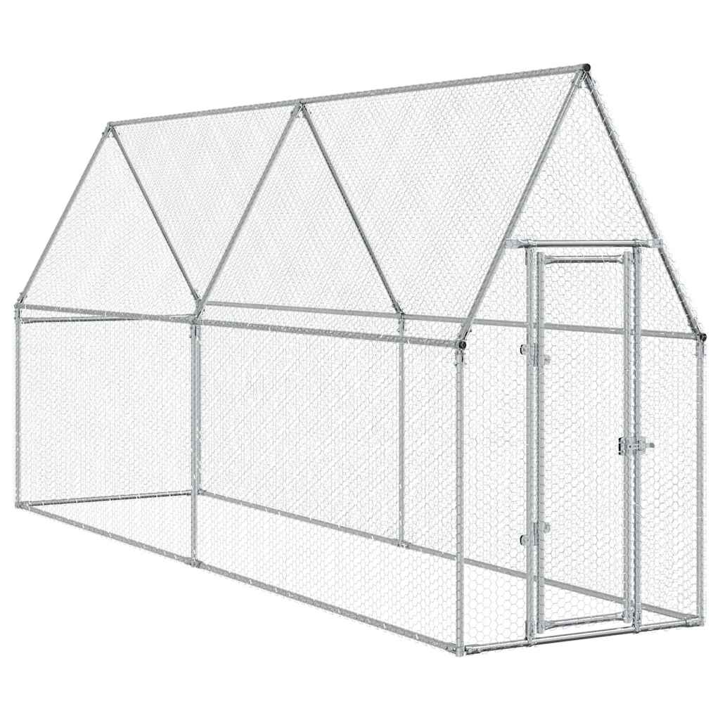 Chicken Cage Silver 100x100x190 cm Galvanised Steel