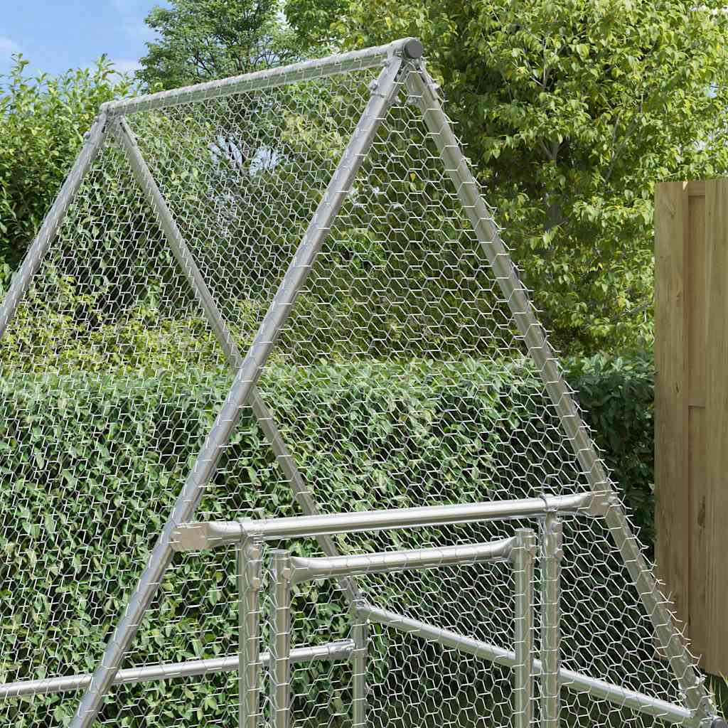 Chicken Cage Silver 100x100x190 cm Galvanised Steel