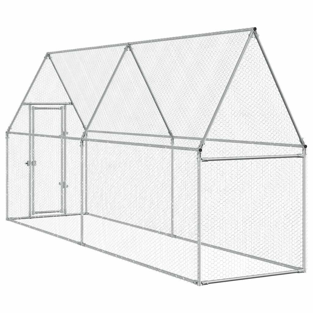 Chicken Cage Silver 100x100x190 cm Galvanised Steel