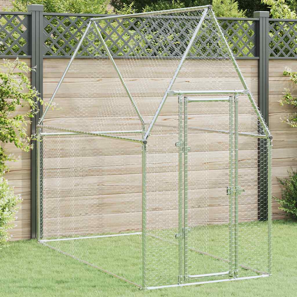 Chicken Cage Silver 200x100x190 cm Galvanised Steel