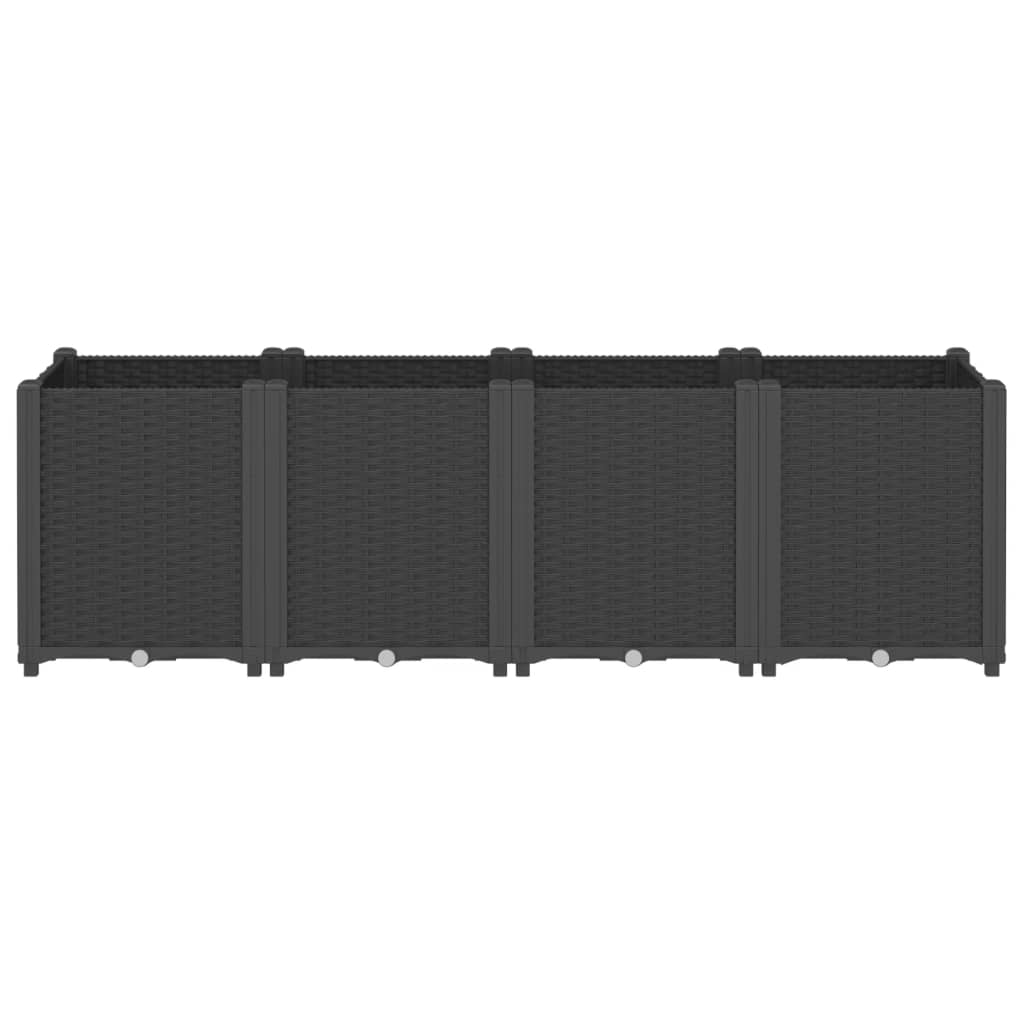 Garden Planter Black 160x40x53 cm PP