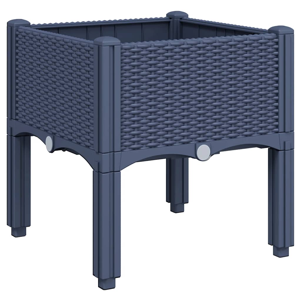 Garden Planter with Legs Blue Grey 40x40x42 cm PP