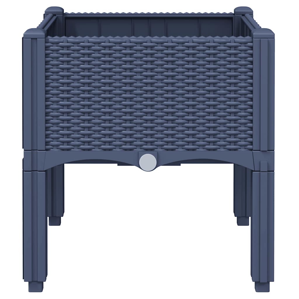 Garden Planter with Legs Blue Grey 40x40x42 cm PP