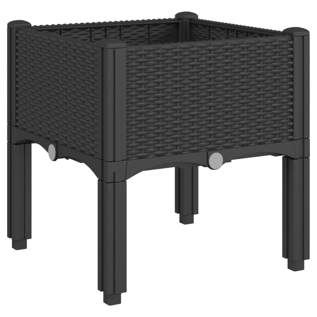 Garden Planter with Legs Black 40x40x42 cm PP