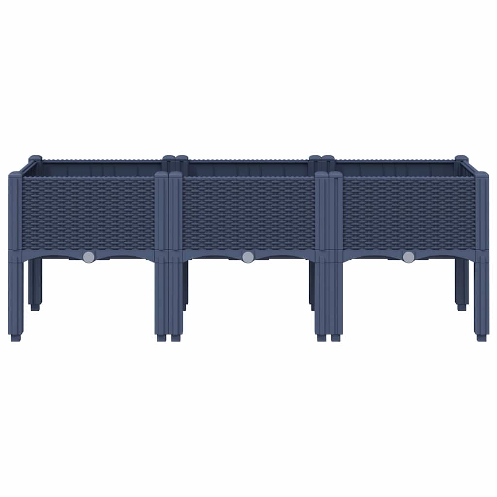 Garden Planter with Legs Blue Grey 120x40x42 cm PP