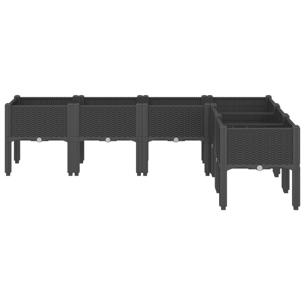 Garden Planter with Legs Black 160x120x42 cm PP