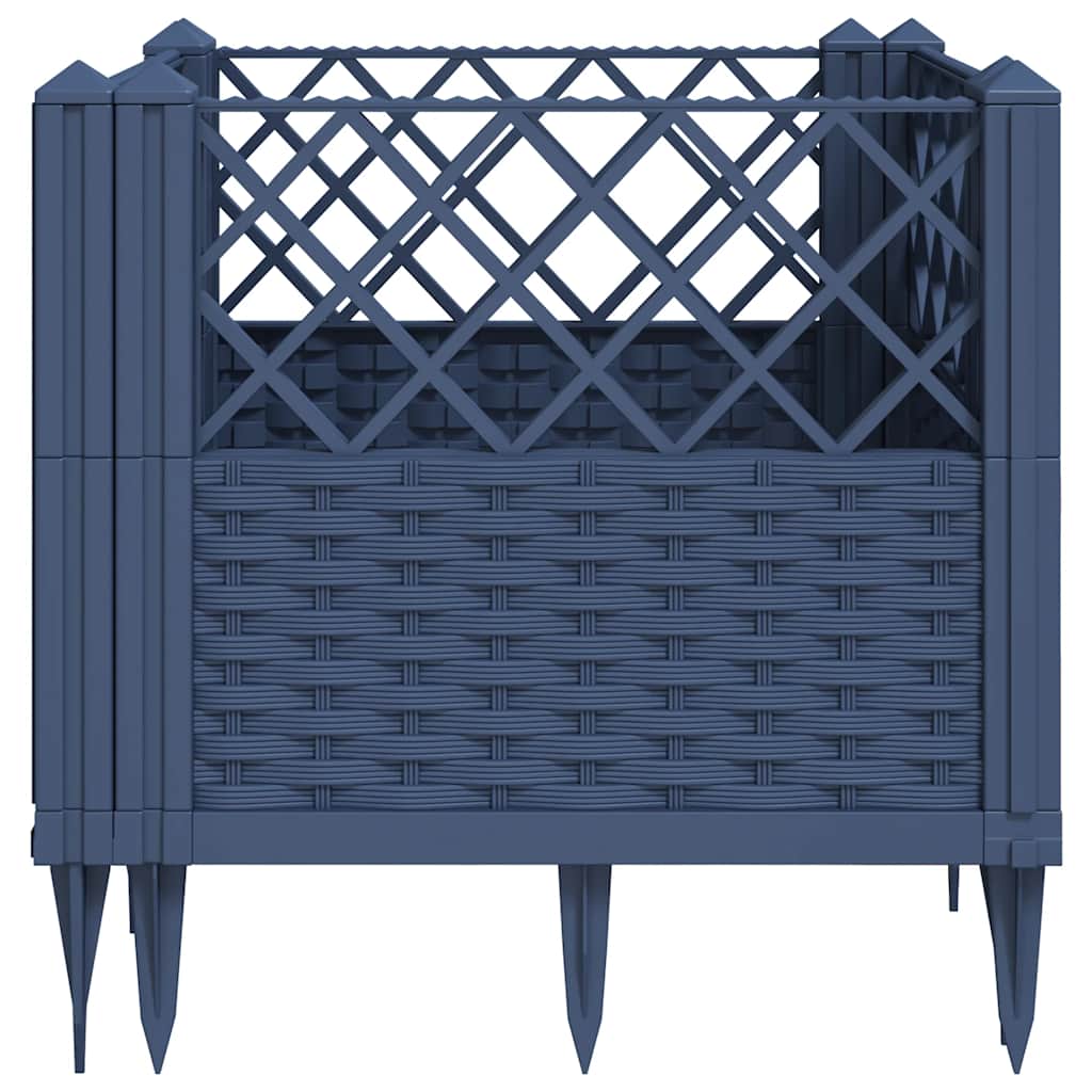 Garden Planter with Pegs Blue Grey 43.5x43.5x43.5 cm PP