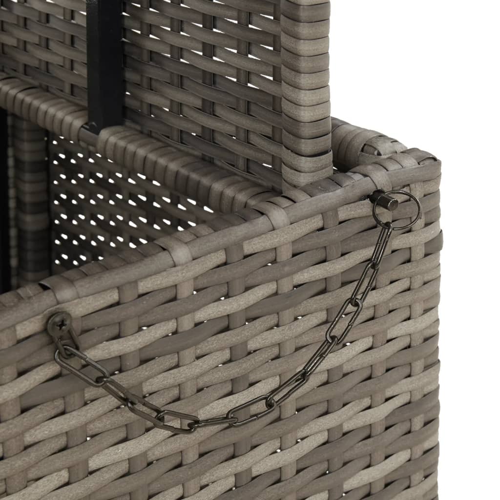 Garden Table Grey 110x110x71 cm Poly Rattan and Acacia Wood