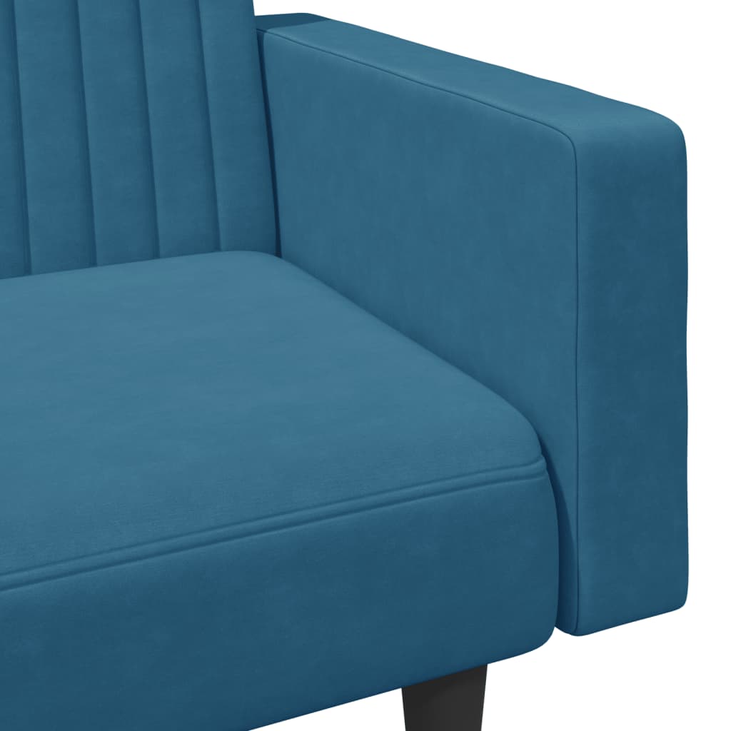 2 Piece Sofa Set Blue Velvet