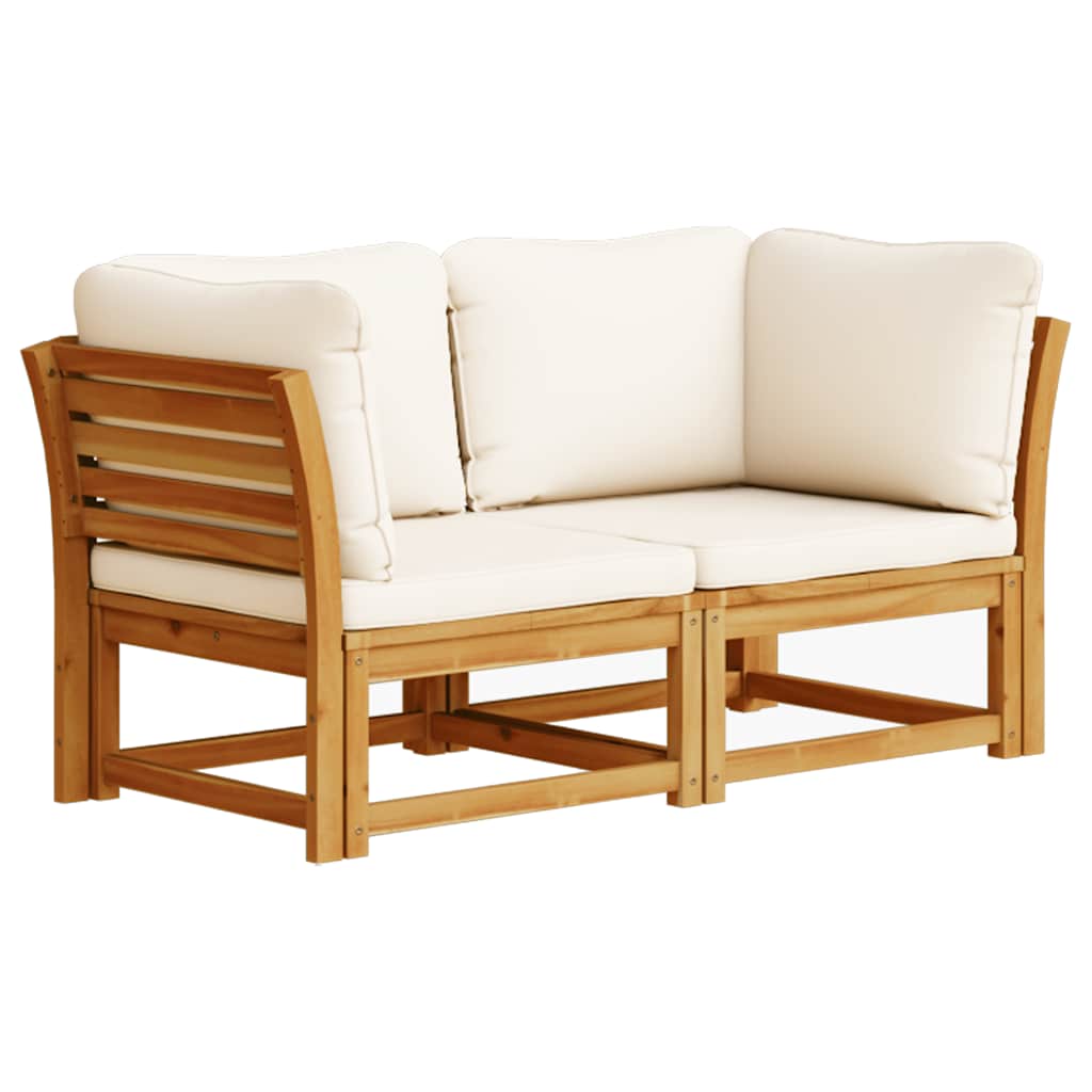 Garden Sofa with Cushions 2-Seater Solid Wood Acacia