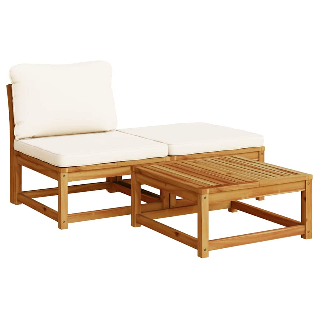 4 Piece Garden Lounge Set with Cushions Solid Wood Acacia