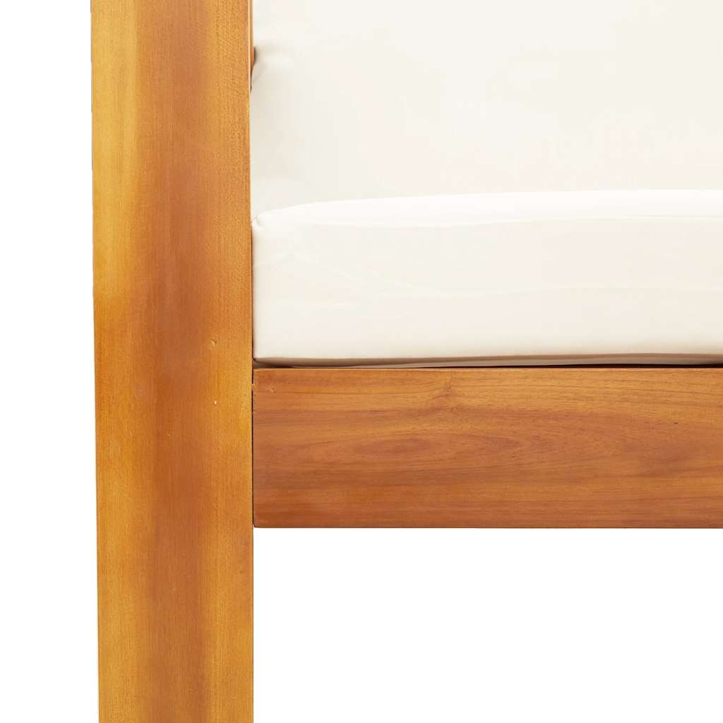 Garden Sofa with Cushions 2-Seater Solid Wood Acacia