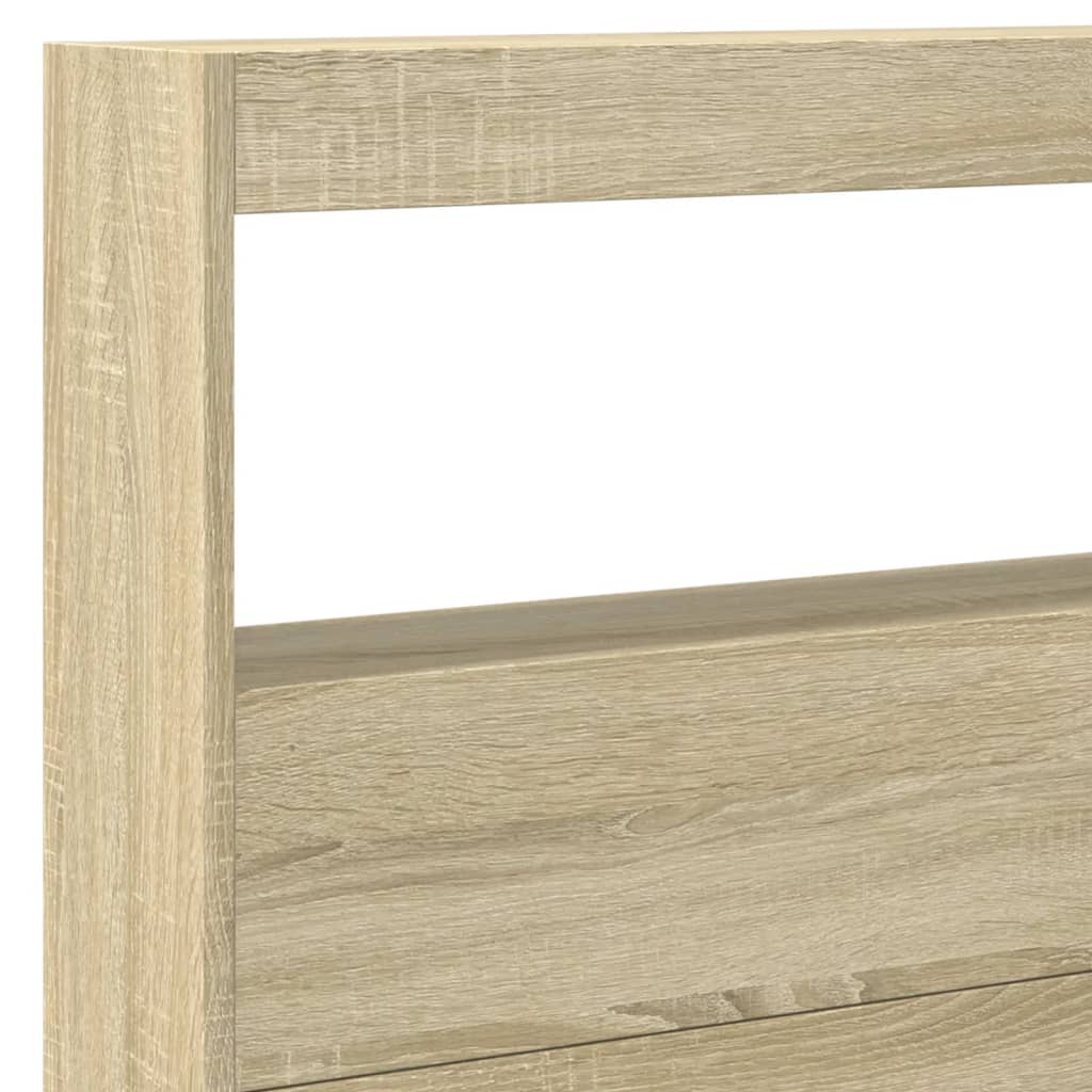 Headboard Cabinet with LED Sonoma Oak 220 cm