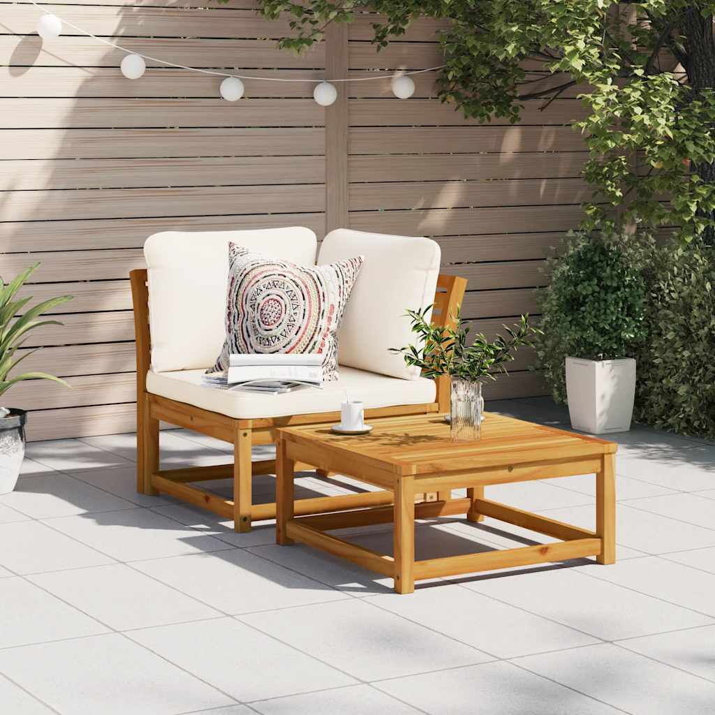 Garden Sofa Corner with Cushions 73x73x65 cm Solid Wood Acacia