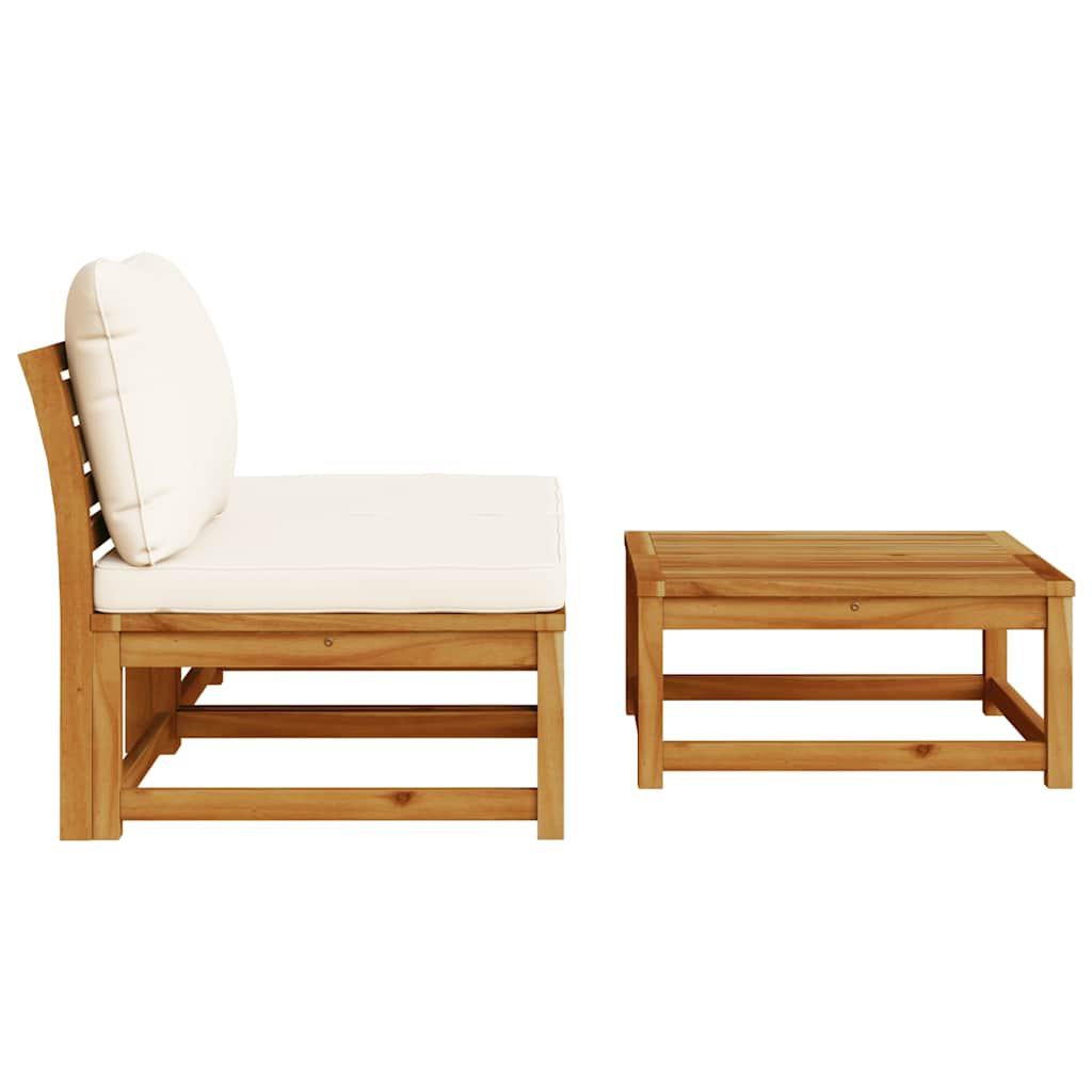 3 Piece Garden Lounge Set with Cushions Solid Wood Acacia