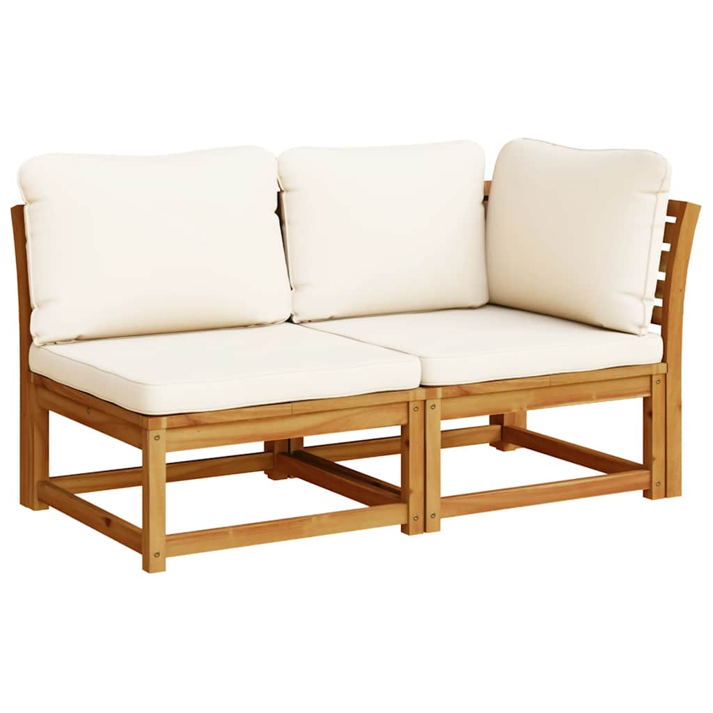2 Piece Garden Lounge Set with Cushions Solid Wood Acacia