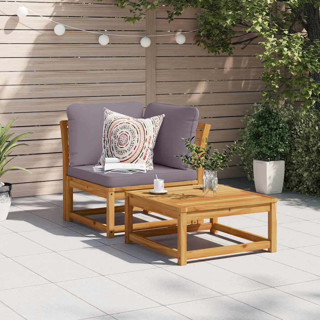 Garden Sofa Corner with Cushions 73x73x65 cm Solid Wood Acacia