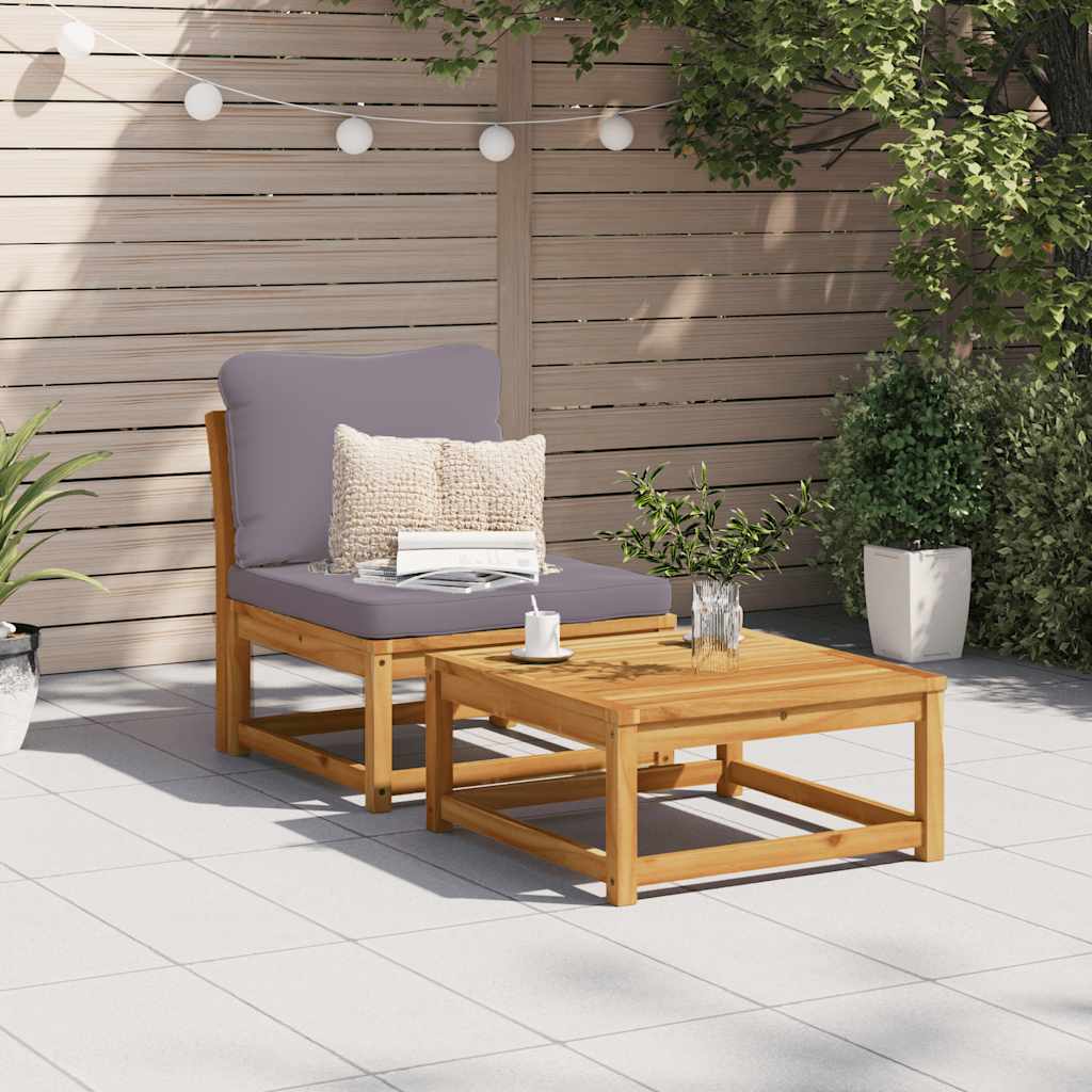 Garden Sofa with Cushions Solid Wood Acacia