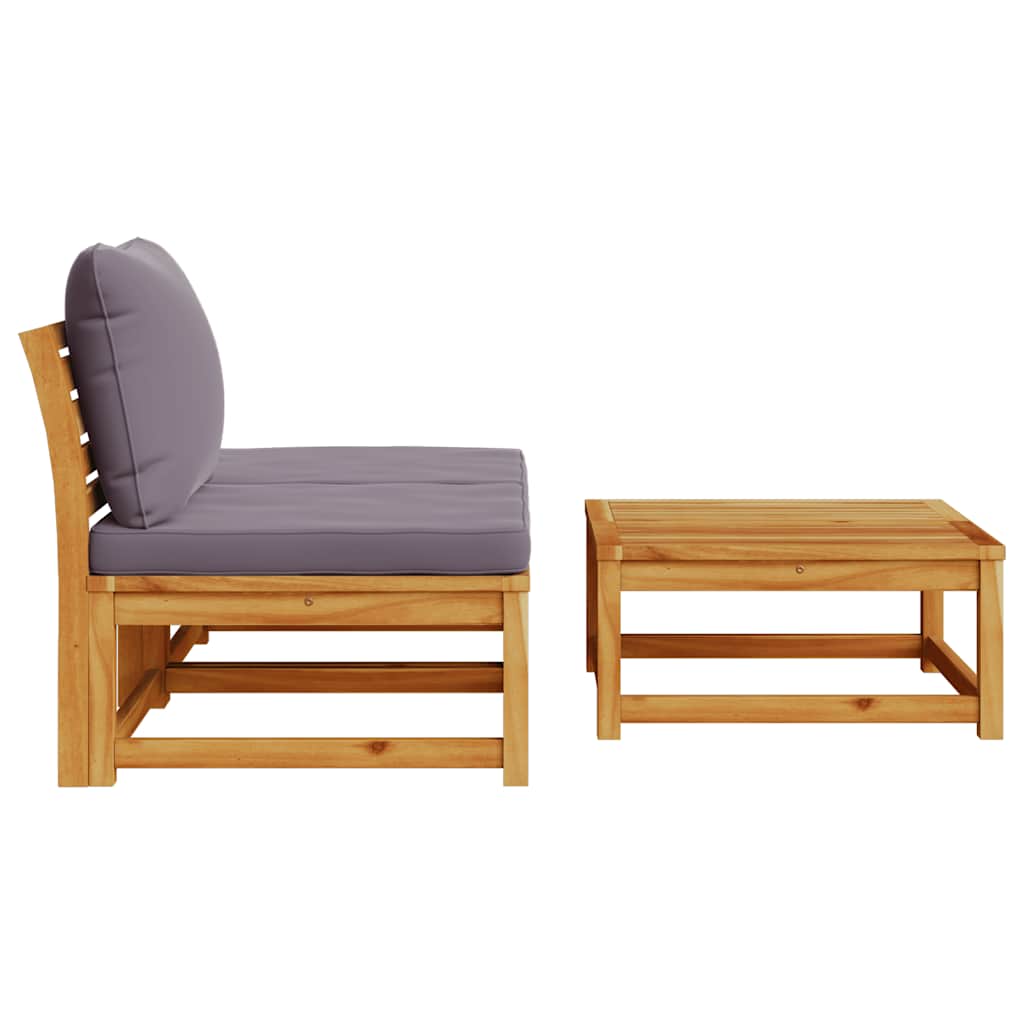 3 Piece Garden Lounge Set with Cushions Solid Wood Acacia