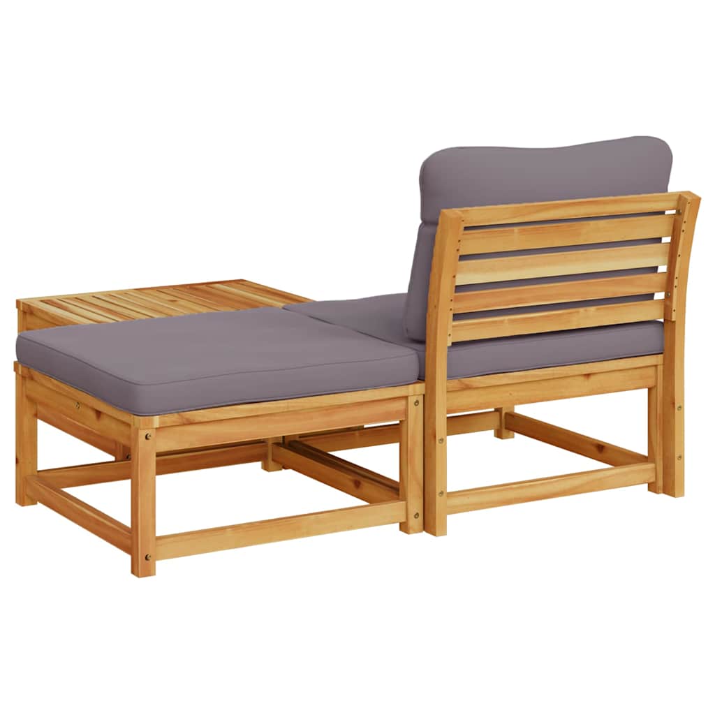3 Piece Garden Lounge Set with Cushions Solid Wood Acacia