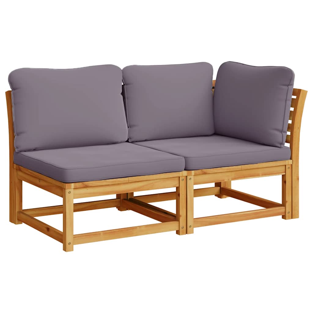 2 Piece Garden Lounge Set with Cushions Solid Wood Acacia
