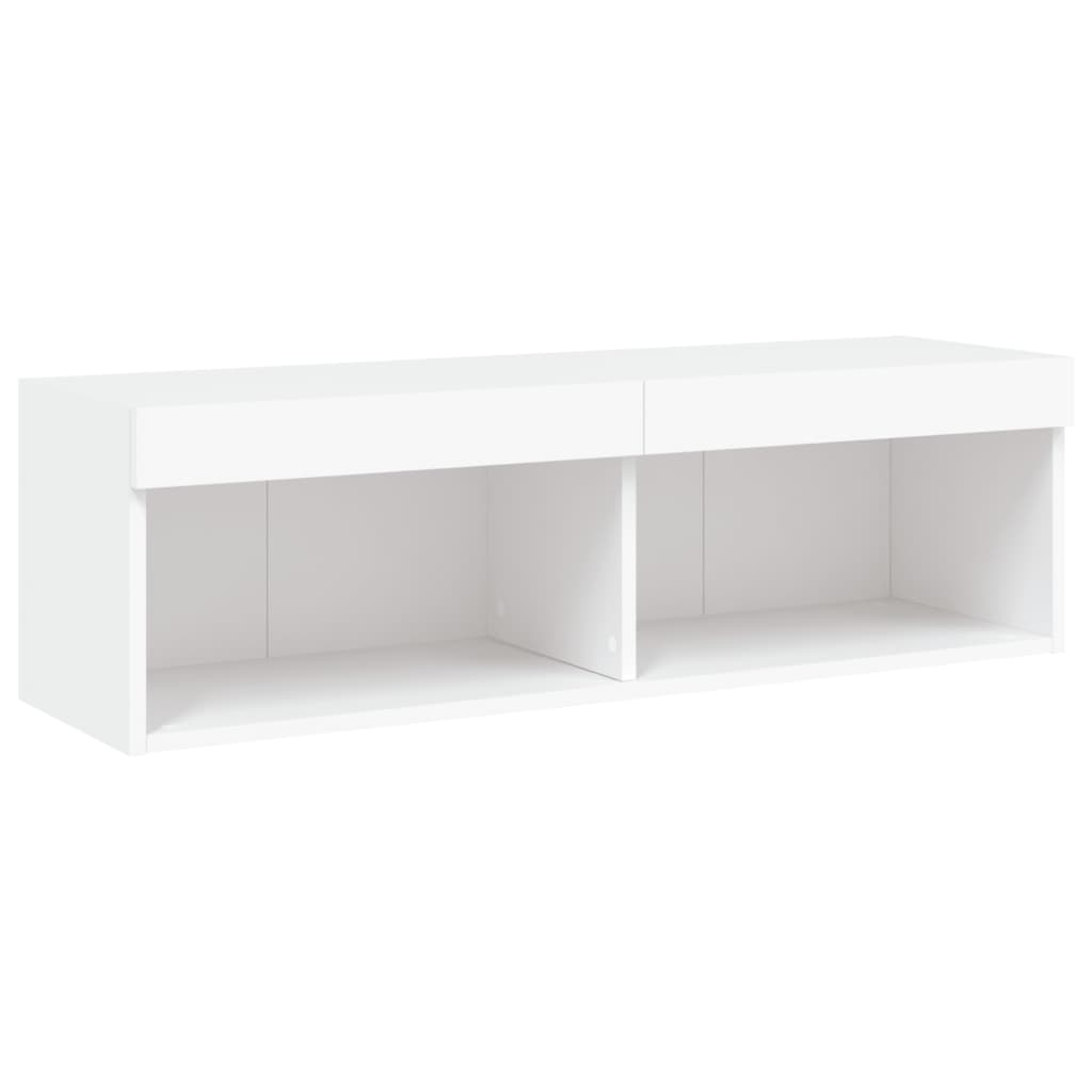 5 Piece TV Wall Units with LED White Engineered Wood