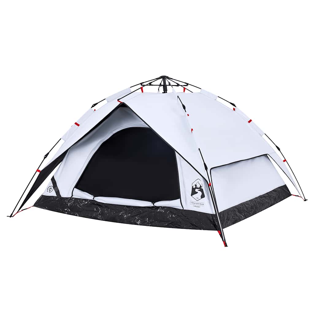 Camping Tent Dome 4-Person White Blackout Fabric Quick Release