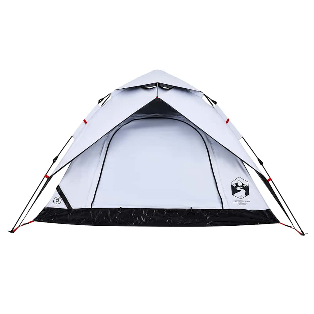 Camping Tent Dome 4-Person White Blackout Fabric Quick Release