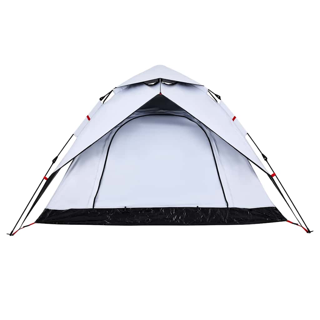 Camping Tent Dome 4-Person White Blackout Fabric Quick Release