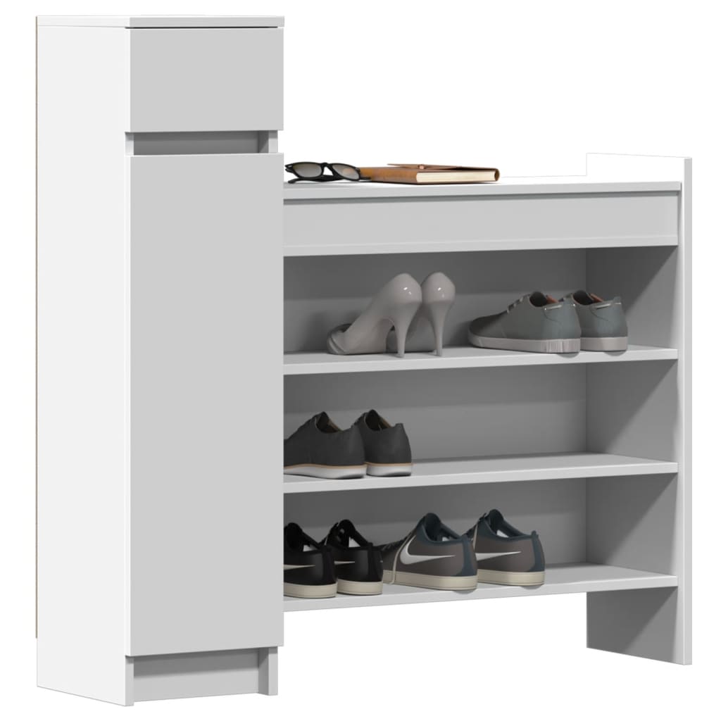 Shoe Cabinet White 100.5x28x100 cm Engineered Wood