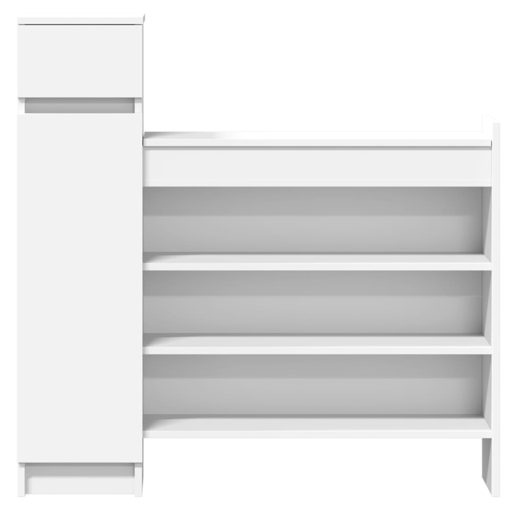 Shoe Cabinet White 100.5x28x100 cm Engineered Wood