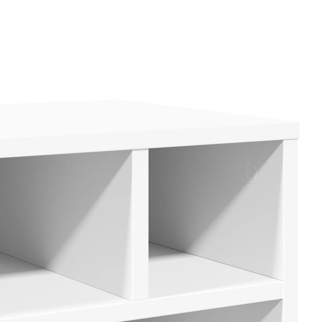 Printer Stand with Wheels White 41x32x48 cm