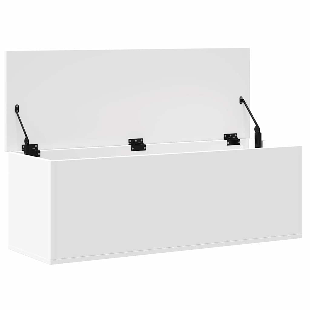 Storage Box White 102x35x35 cm Engineered Wood